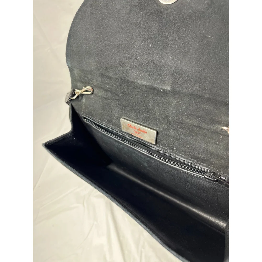 Charles Jordan JOURDAN shoulder bag Formal Flap Logo Hardware velvet and leather